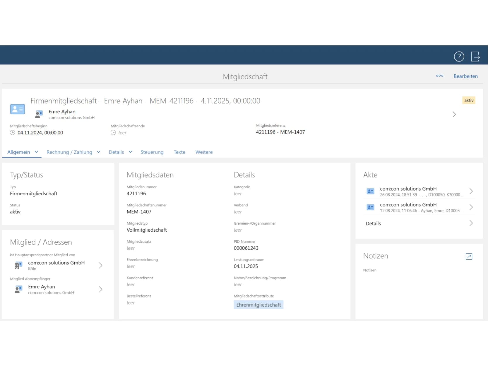 Effiziente Mitgliederverwaltung direkt in Ihrem CRM